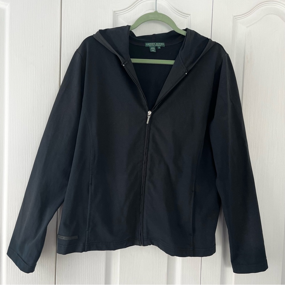Lauren Active Ralph Lauren Black Full Zip Hoodie Jacket Women's Size XL